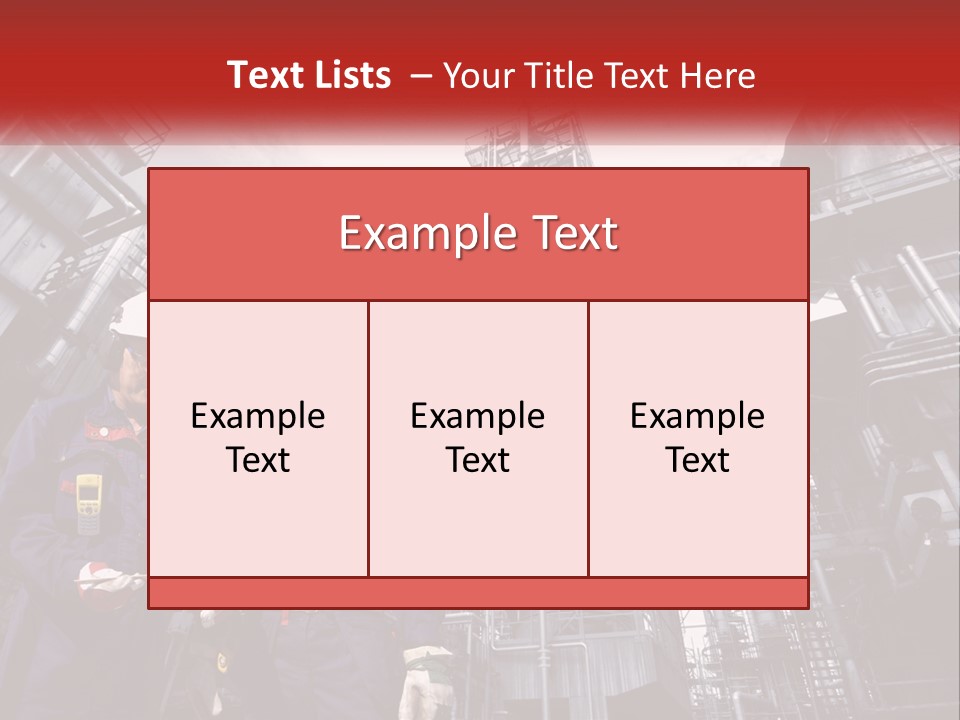 Two Men Standing Next To Each Other In Front Of A Factory PowerPoint Template
