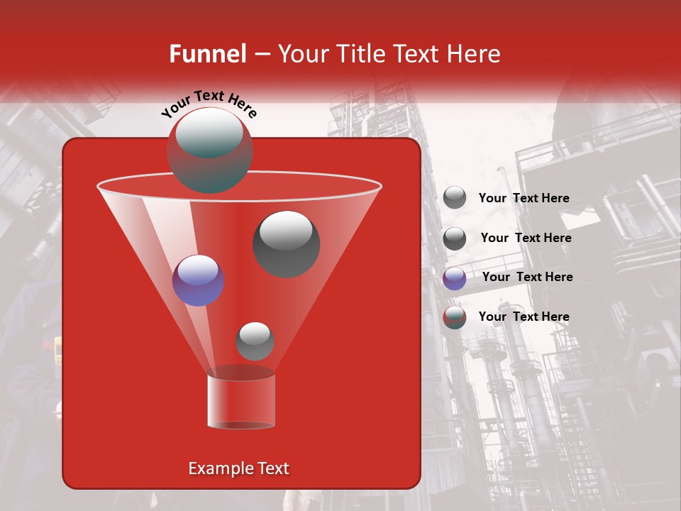 Two Men Standing Next To Each Other In Front Of A Factory PowerPoint Template