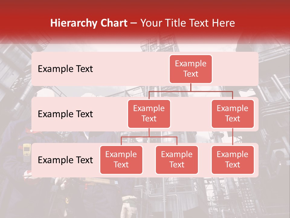 Two Men Standing Next To Each Other In Front Of A Factory PowerPoint Template