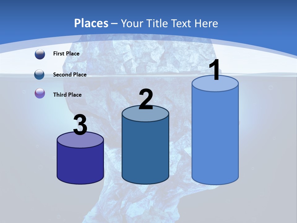 A Blue Iceberg In The Water With A Sky Background PowerPoint Template