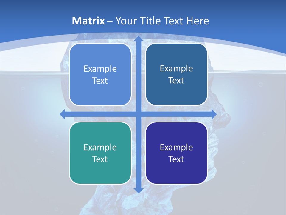 A Blue Iceberg In The Water With A Sky Background PowerPoint Template