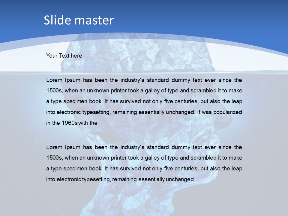 A Blue Iceberg In The Water With A Sky Background PowerPoint Template