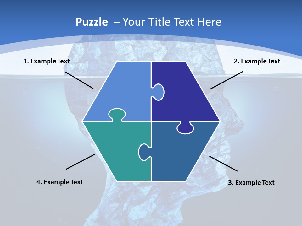 A Blue Iceberg In The Water With A Sky Background PowerPoint Template