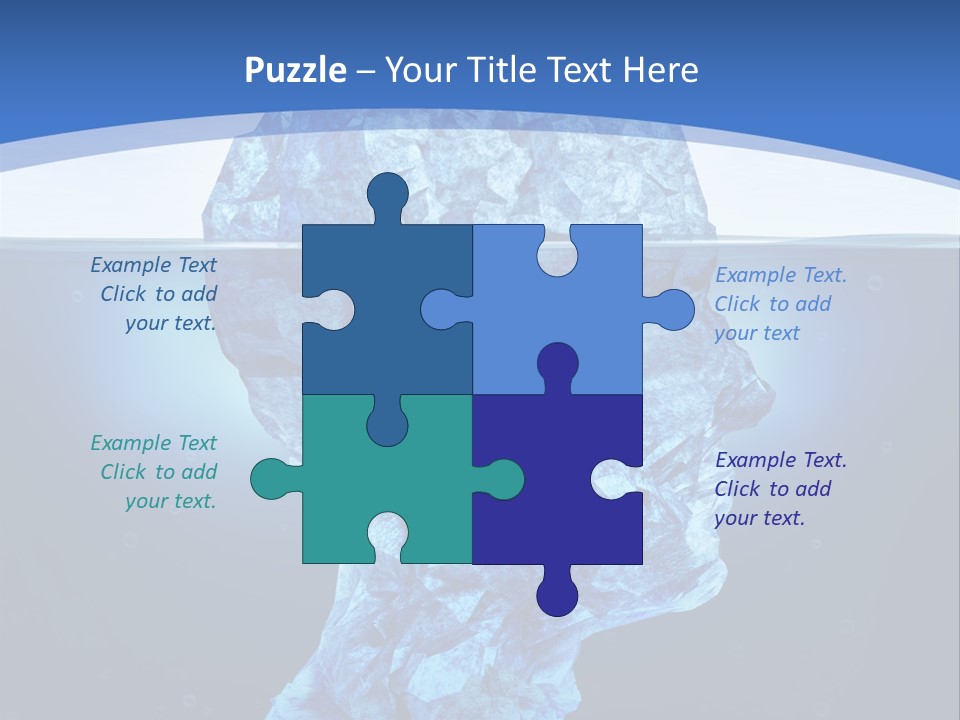 A Blue Iceberg In The Water With A Sky Background PowerPoint Template