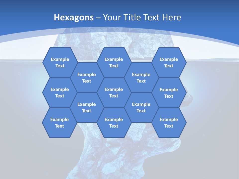 A Blue Iceberg In The Water With A Sky Background PowerPoint Template