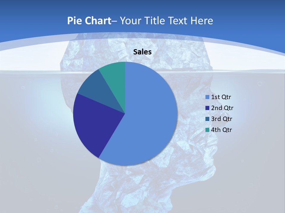 A Blue Iceberg In The Water With A Sky Background PowerPoint Template