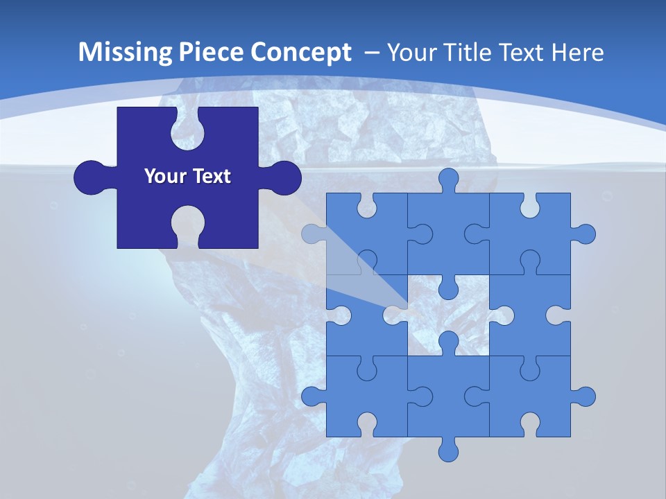 A Blue Iceberg In The Water With A Sky Background PowerPoint Template