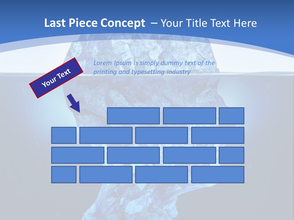 A Blue Iceberg In The Water With A Sky Background PowerPoint Template