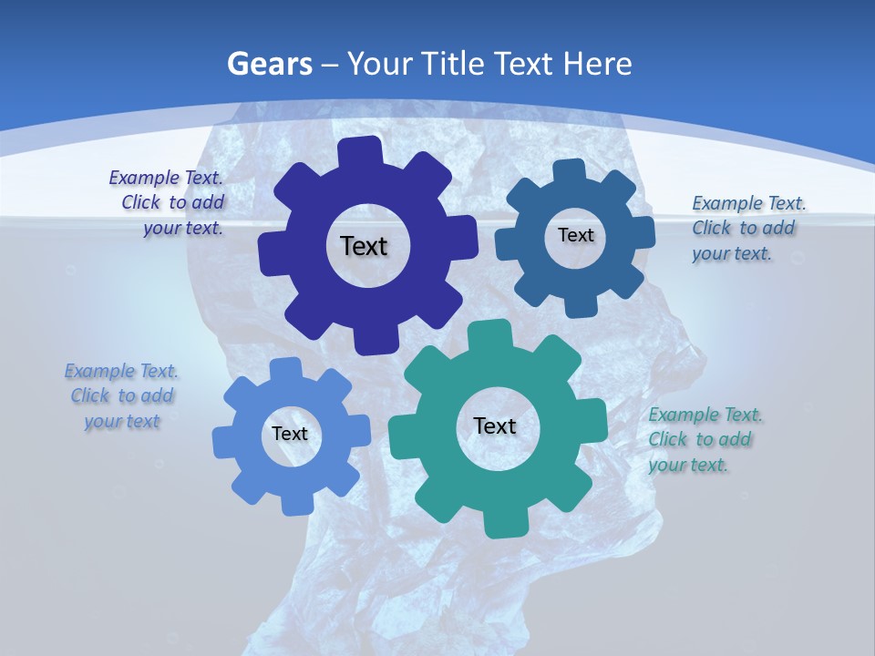 A Blue Iceberg In The Water With A Sky Background PowerPoint Template