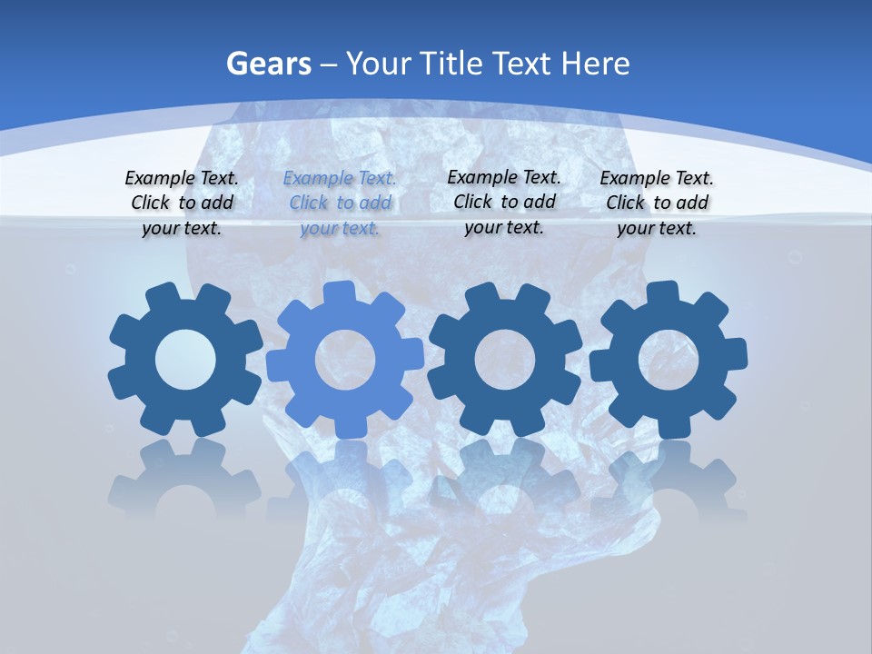 A Blue Iceberg In The Water With A Sky Background PowerPoint Template