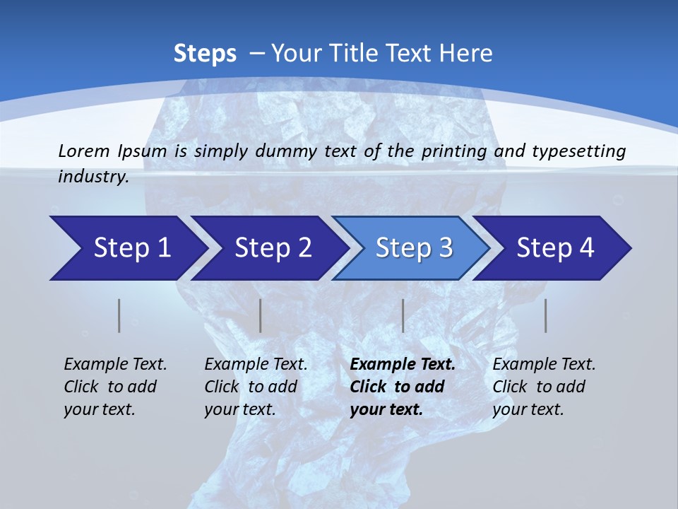 A Blue Iceberg In The Water With A Sky Background PowerPoint Template