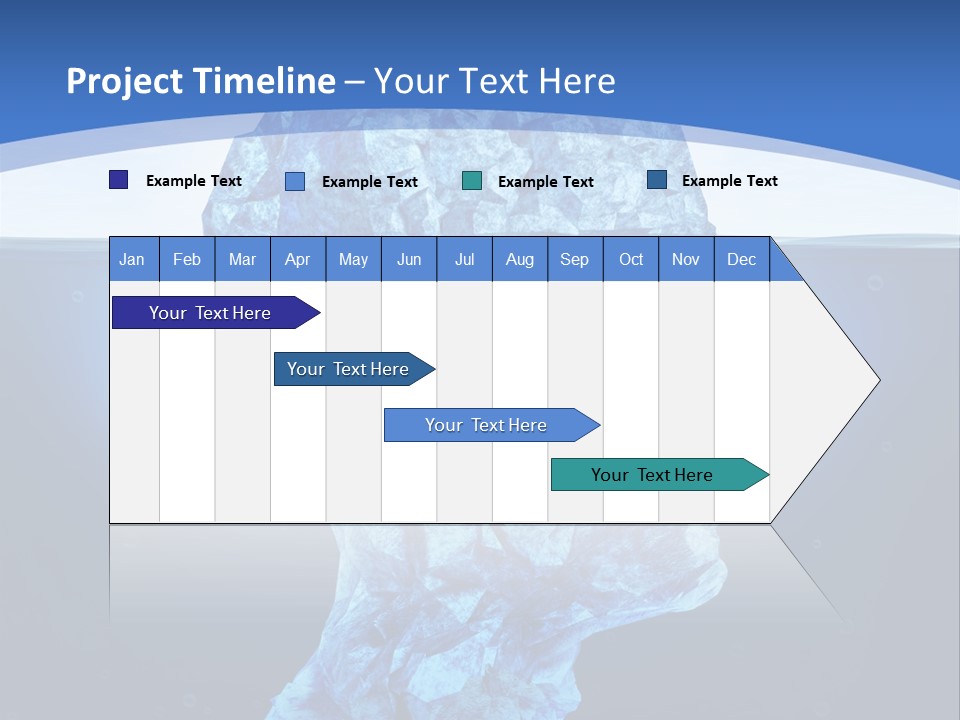 A Blue Iceberg In The Water With A Sky Background PowerPoint Template