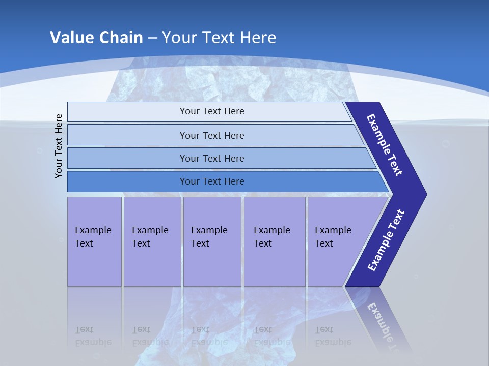 A Blue Iceberg In The Water With A Sky Background PowerPoint Template
