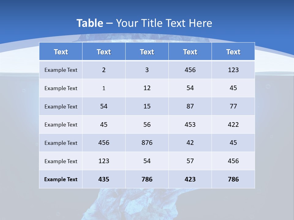 A Blue Iceberg In The Water With A Sky Background PowerPoint Template