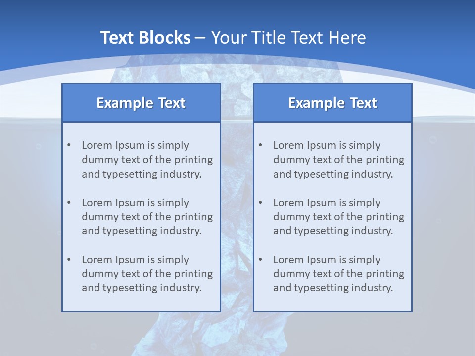 A Blue Iceberg In The Water With A Sky Background PowerPoint Template