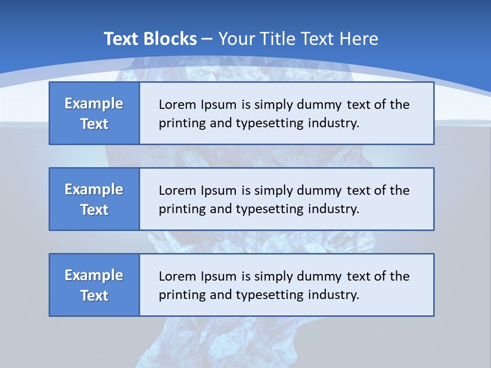 A Blue Iceberg In The Water With A Sky Background PowerPoint Template