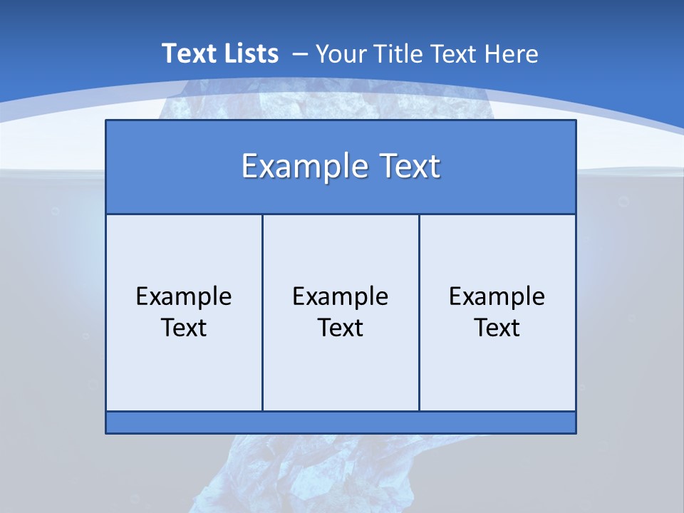 A Blue Iceberg In The Water With A Sky Background PowerPoint Template