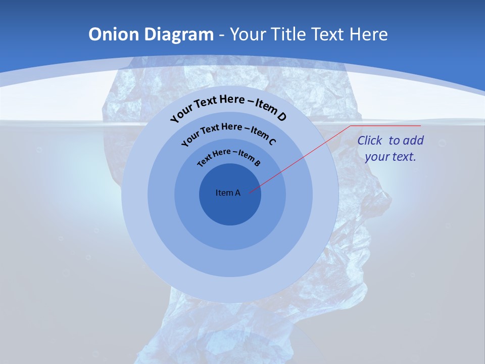 A Blue Iceberg In The Water With A Sky Background PowerPoint Template