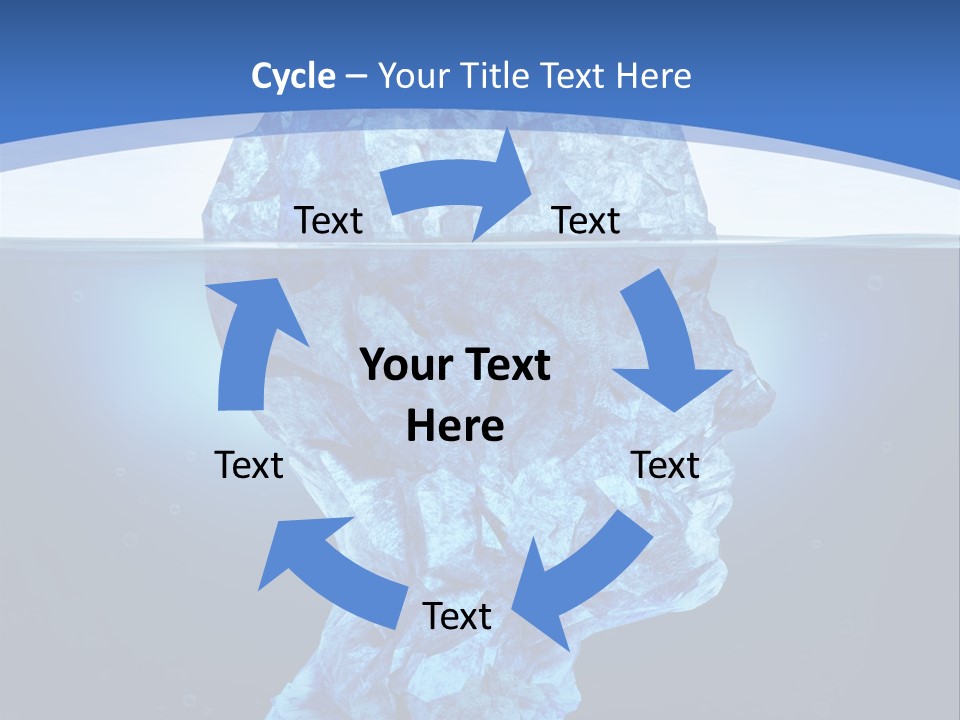 A Blue Iceberg In The Water With A Sky Background PowerPoint Template