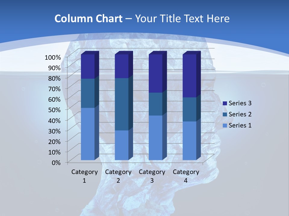 A Blue Iceberg In The Water With A Sky Background PowerPoint Template