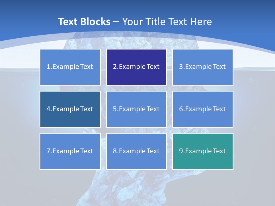 A Blue Iceberg In The Water With A Sky Background PowerPoint Template