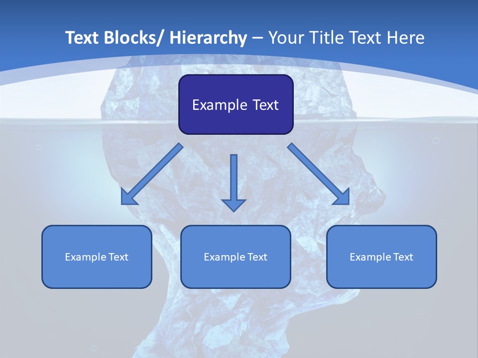 A Blue Iceberg In The Water With A Sky Background PowerPoint Template