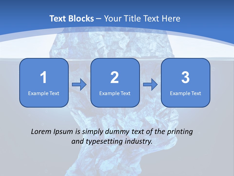 A Blue Iceberg In The Water With A Sky Background PowerPoint Template