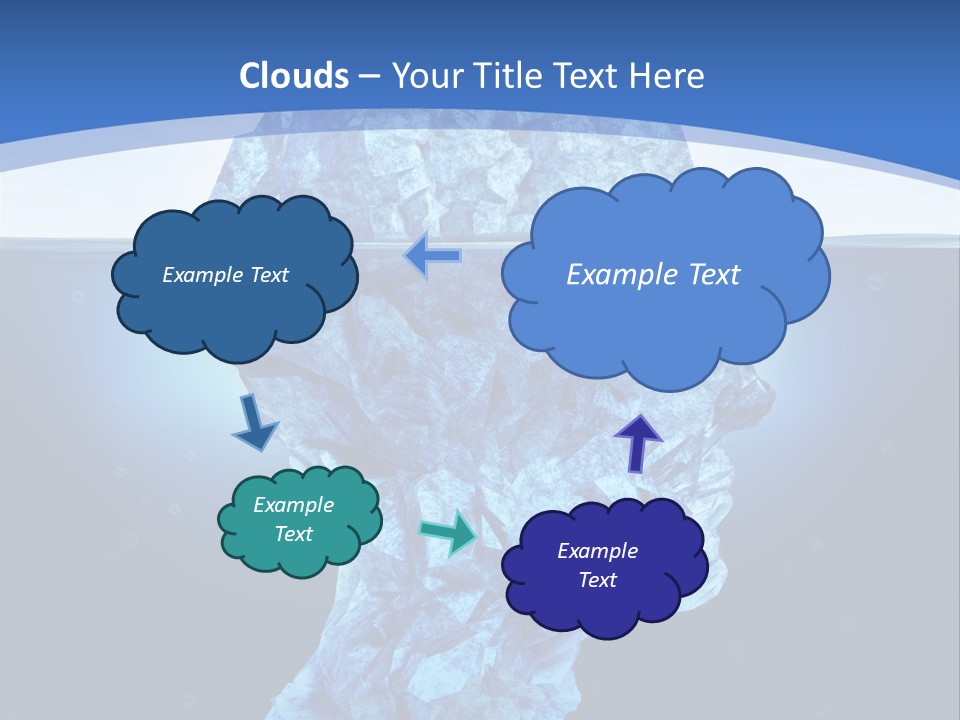 A Blue Iceberg In The Water With A Sky Background PowerPoint Template