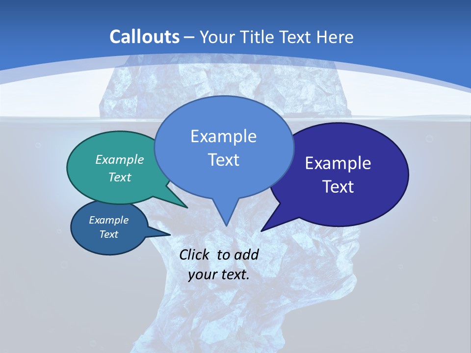 A Blue Iceberg In The Water With A Sky Background PowerPoint Template