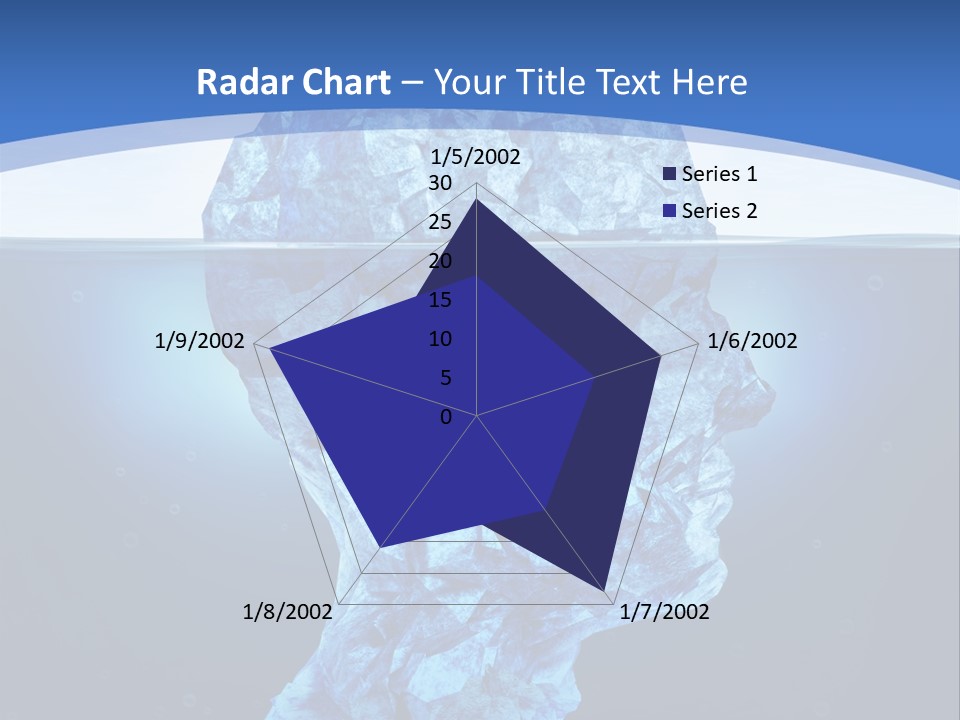 A Blue Iceberg In The Water With A Sky Background PowerPoint Template