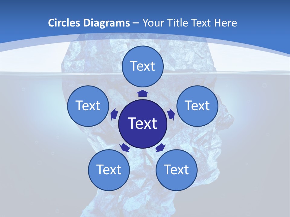 A Blue Iceberg In The Water With A Sky Background PowerPoint Template