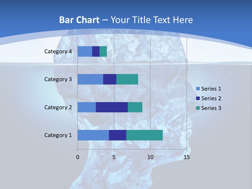 A Blue Iceberg In The Water With A Sky Background PowerPoint Template