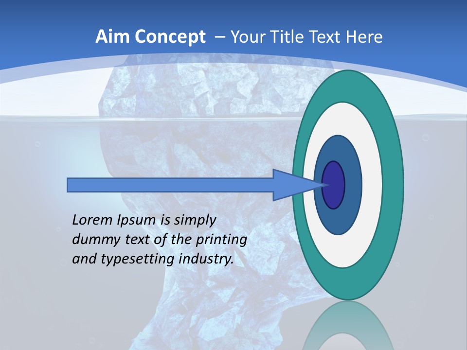 A Blue Iceberg In The Water With A Sky Background PowerPoint Template