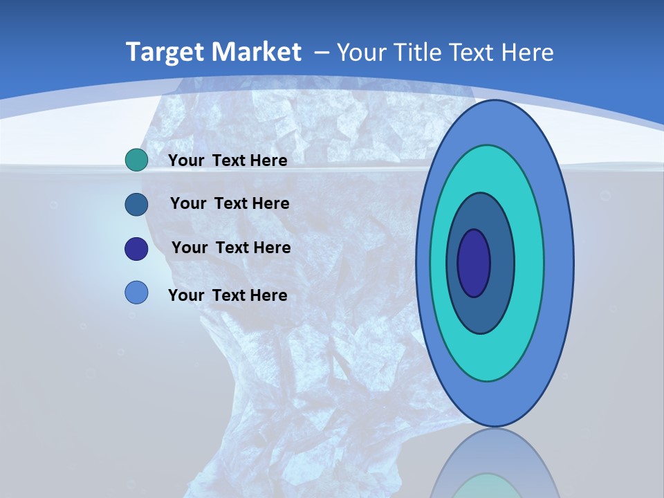 A Blue Iceberg In The Water With A Sky Background PowerPoint Template