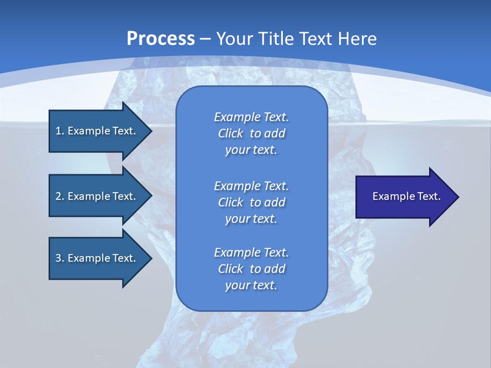A Blue Iceberg In The Water With A Sky Background PowerPoint Template