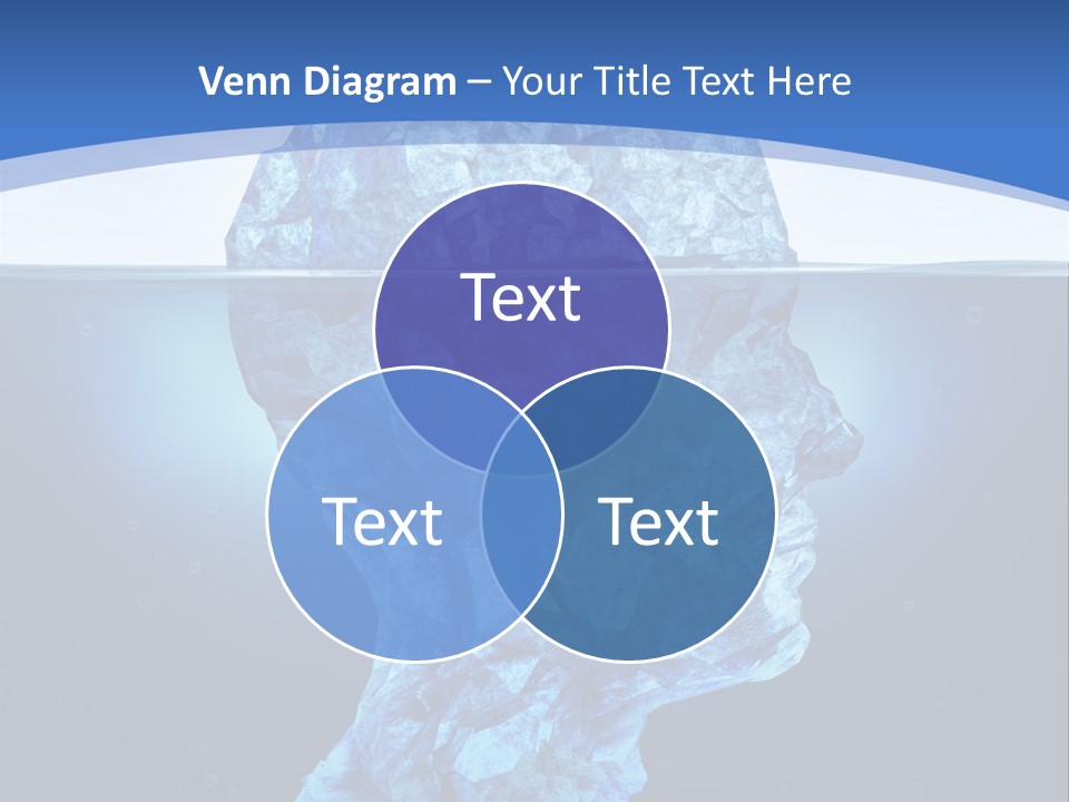 A Blue Iceberg In The Water With A Sky Background PowerPoint Template