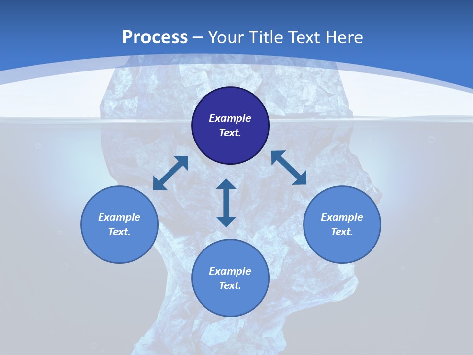 A Blue Iceberg In The Water With A Sky Background PowerPoint Template