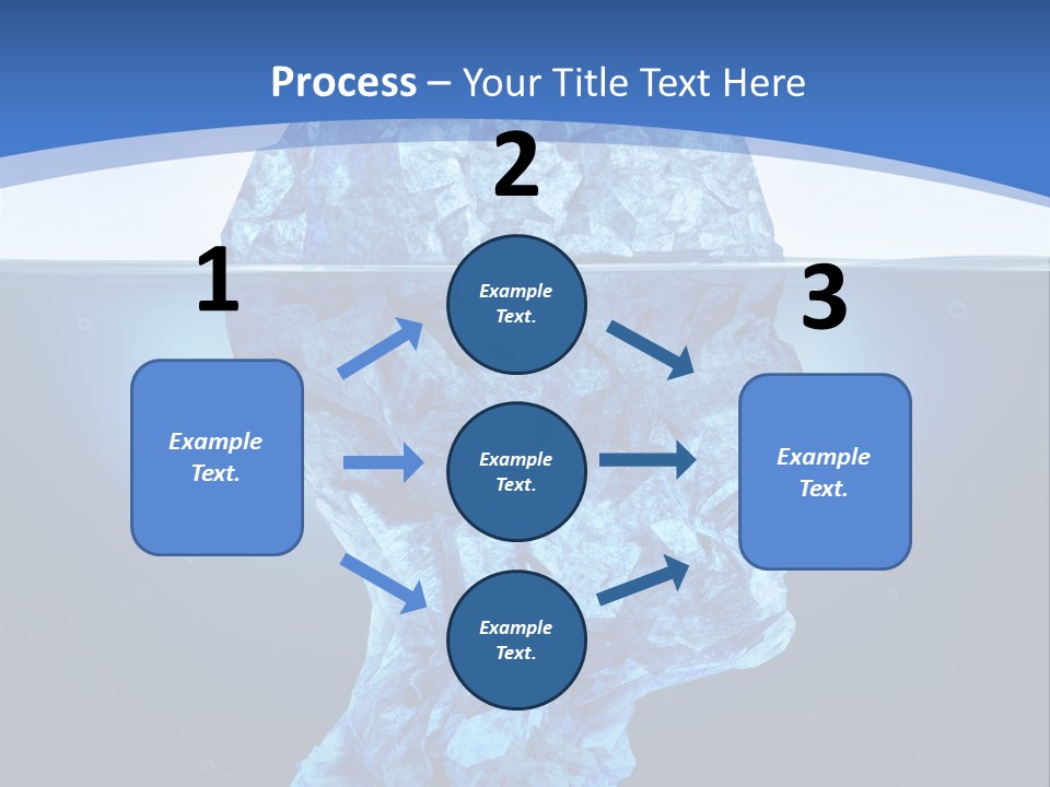 A Blue Iceberg In The Water With A Sky Background PowerPoint Template