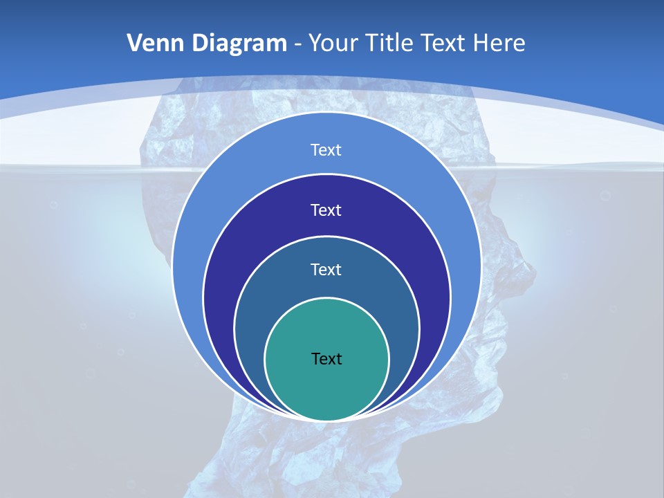 A Blue Iceberg In The Water With A Sky Background PowerPoint Template