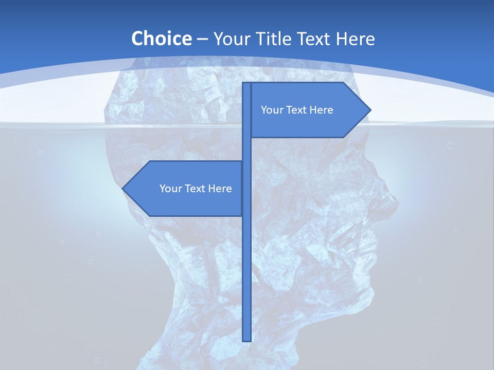 A Blue Iceberg In The Water With A Sky Background PowerPoint Template