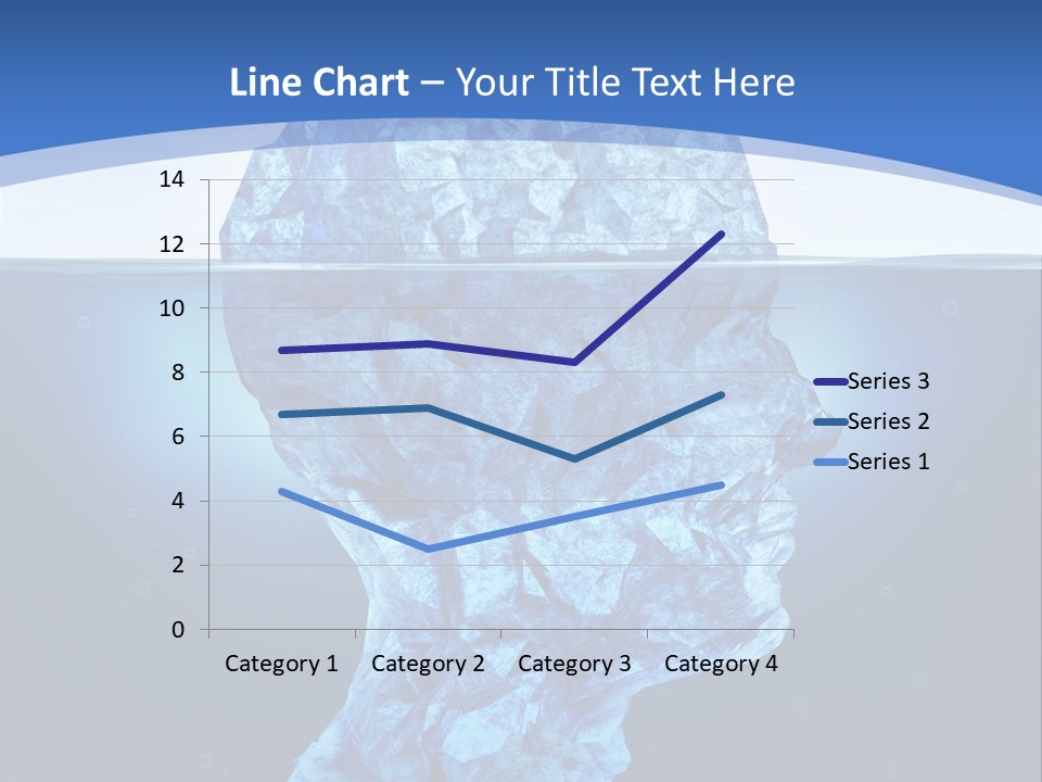 A Blue Iceberg In The Water With A Sky Background PowerPoint Template