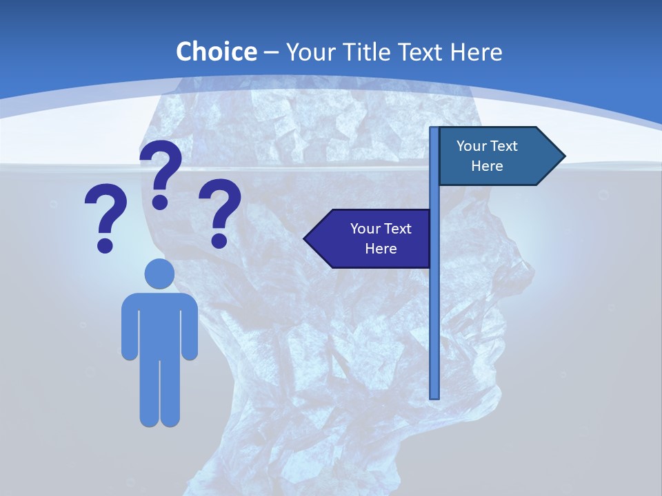 A Blue Iceberg In The Water With A Sky Background PowerPoint Template