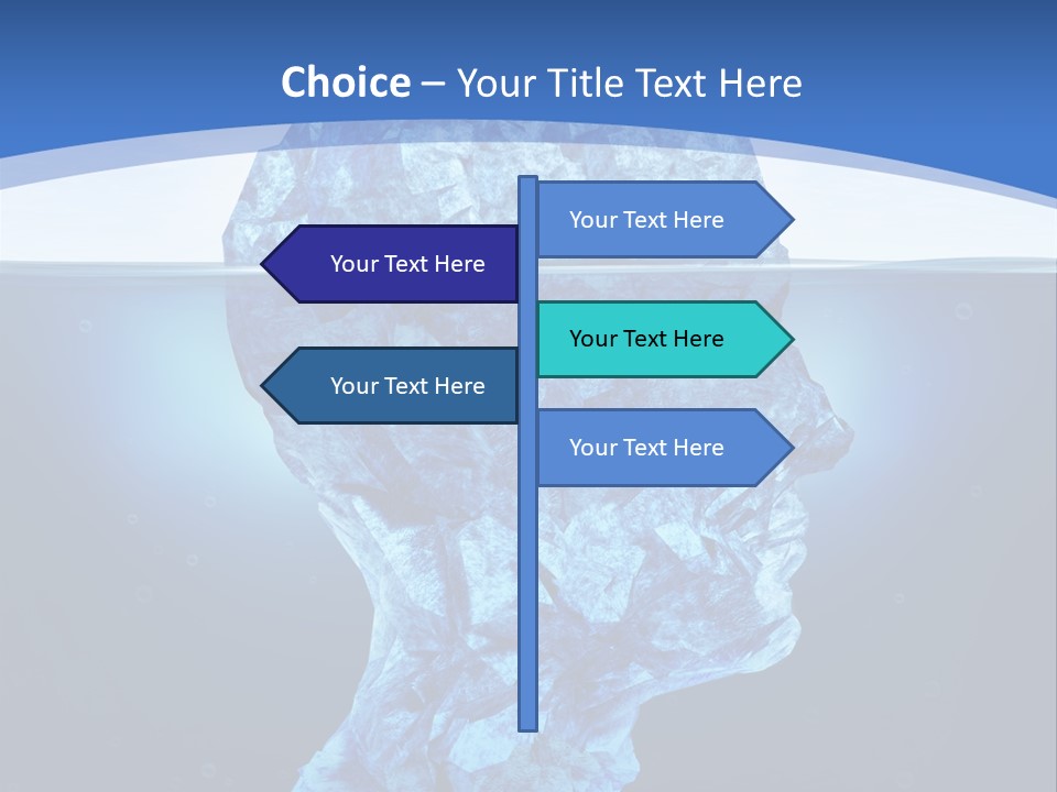 A Blue Iceberg In The Water With A Sky Background PowerPoint Template