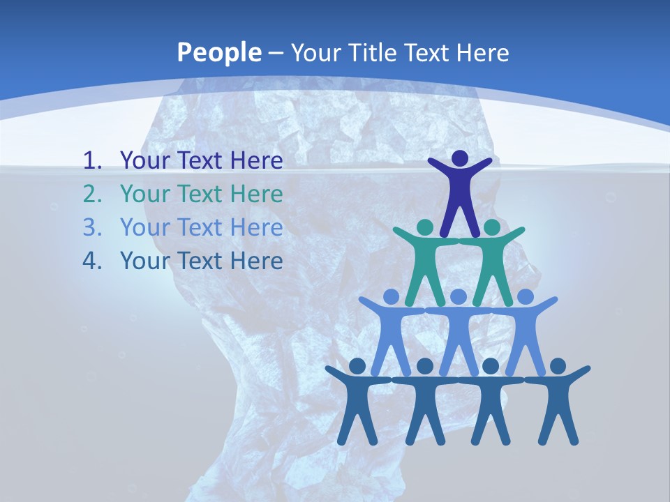 A Blue Iceberg In The Water With A Sky Background PowerPoint Template