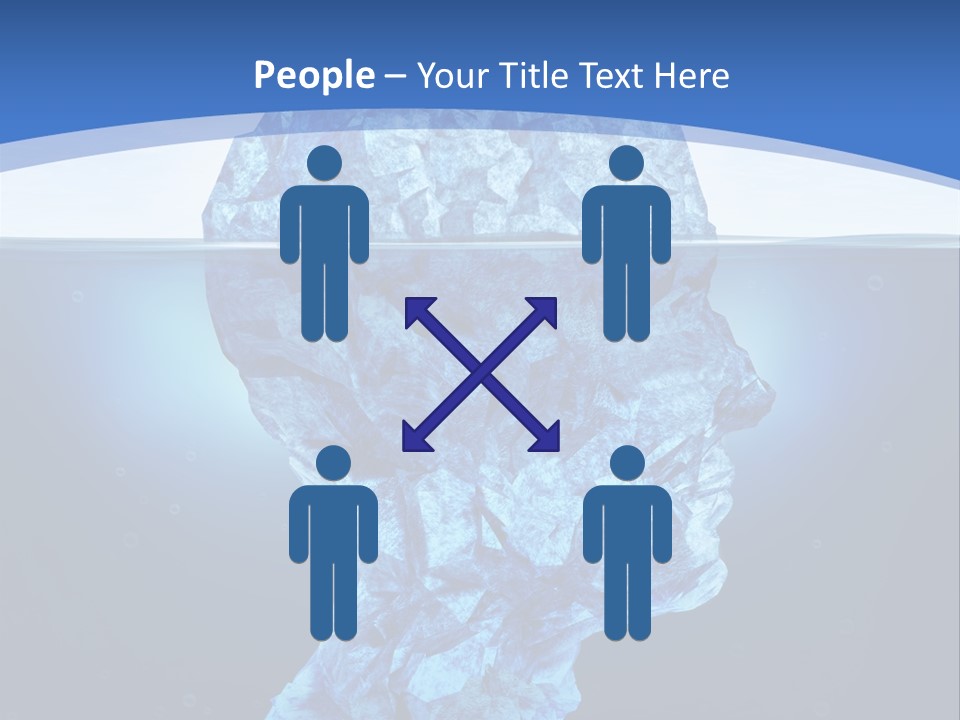 A Blue Iceberg In The Water With A Sky Background PowerPoint Template