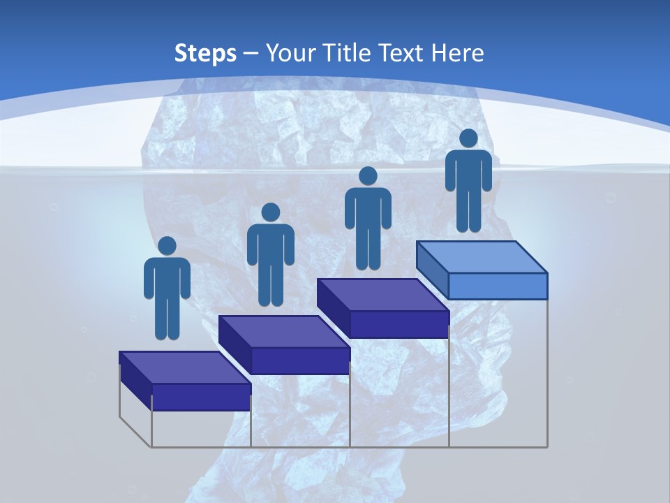 A Blue Iceberg In The Water With A Sky Background PowerPoint Template