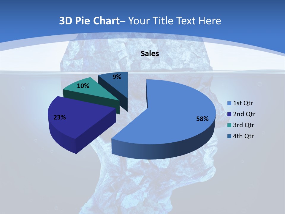 A Blue Iceberg In The Water With A Sky Background PowerPoint Template