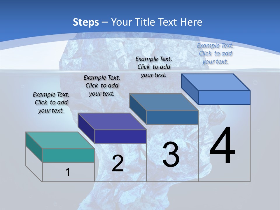 A Blue Iceberg In The Water With A Sky Background PowerPoint Template