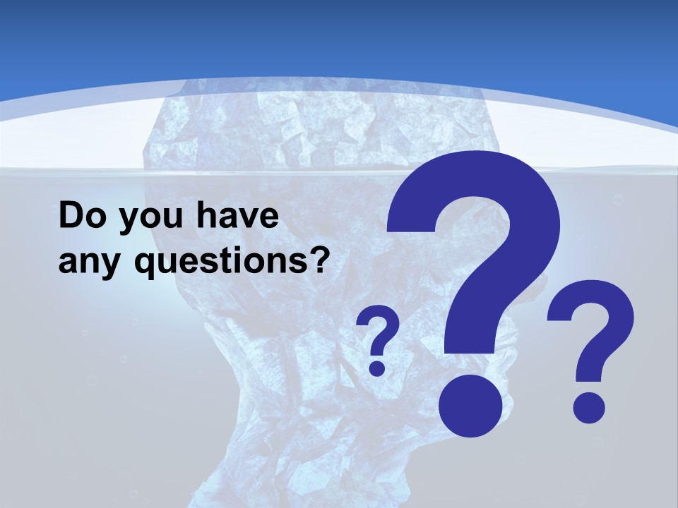 A Blue Iceberg In The Water With A Sky Background PowerPoint Template