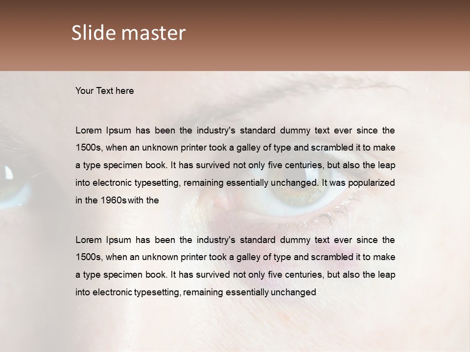 A Person With A Bruised Eye Has A Name Of Presentation PowerPoint Template